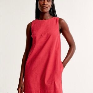 Abercrombie & Fitch LINEN Red Mini Dress, lined w/pockets